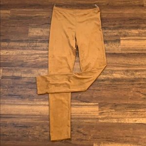 Faux Suede Camel Leggings NWT